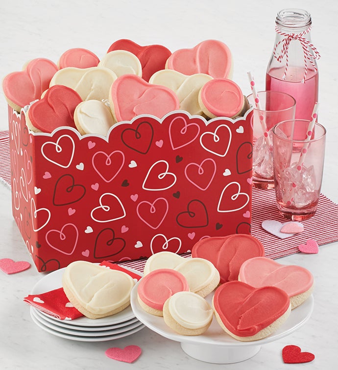Buttercream Frosted Valentines Day Cookie Gift Box